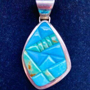925 DTR Sterling Sliver Turquoise Pendant